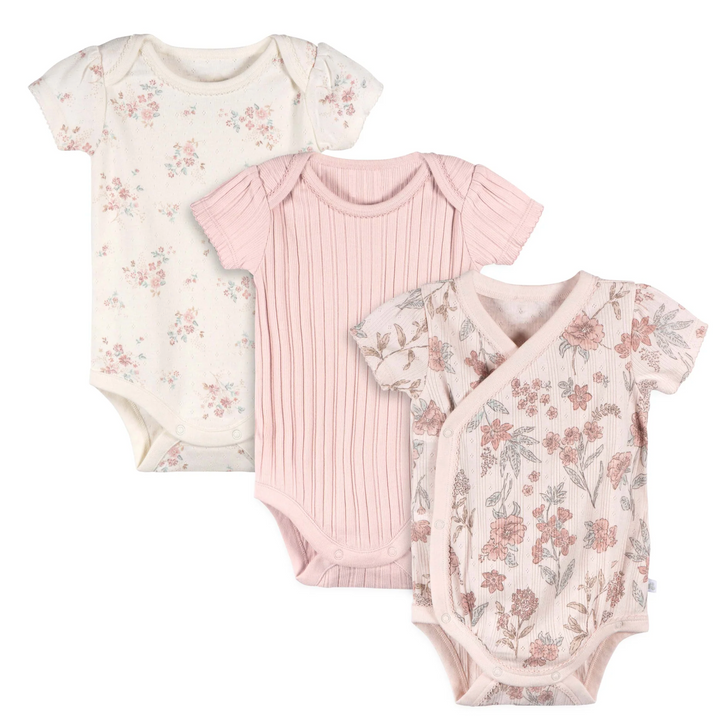 Short Sleeve Bodysuits - 3 Pack