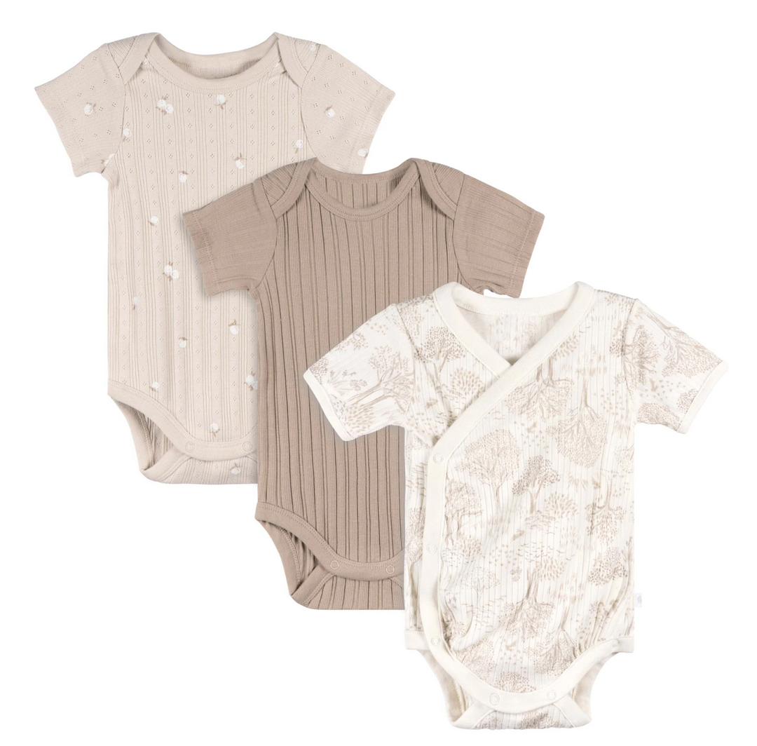 Short Sleeve Bodysuits - 3 Pack