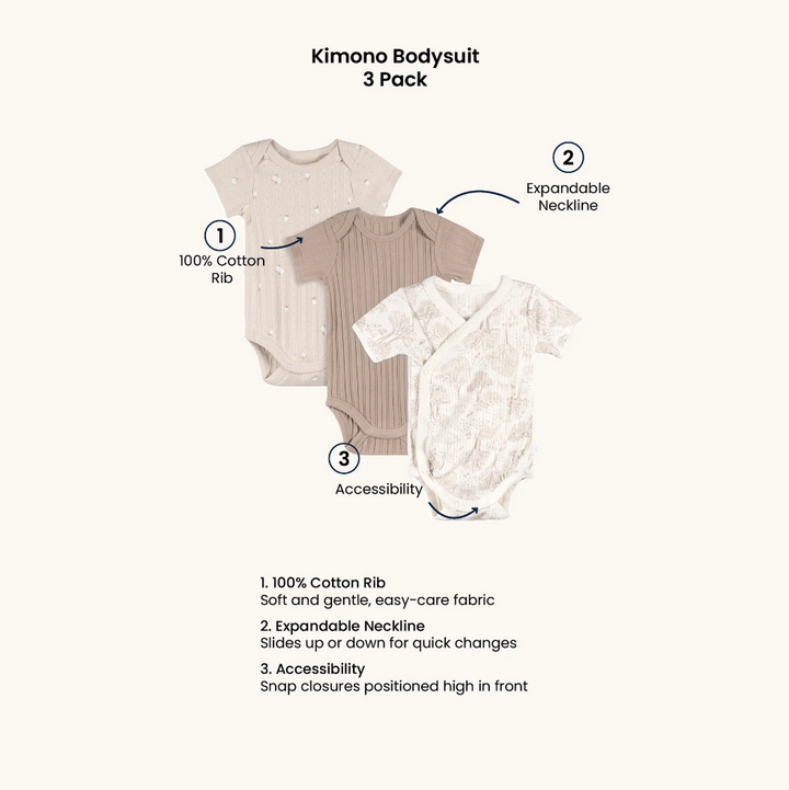 Short Sleeve Bodysuits - 3 Pack