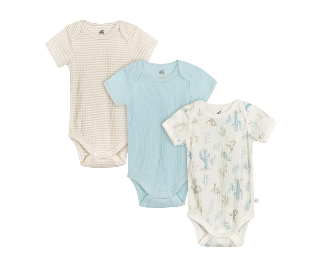Short Sleeve Bodysuits - 3 Pack