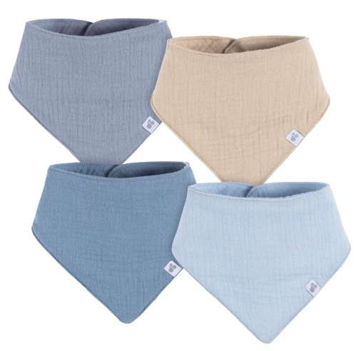 Muslin Bandana Bibs - 4 Pack
