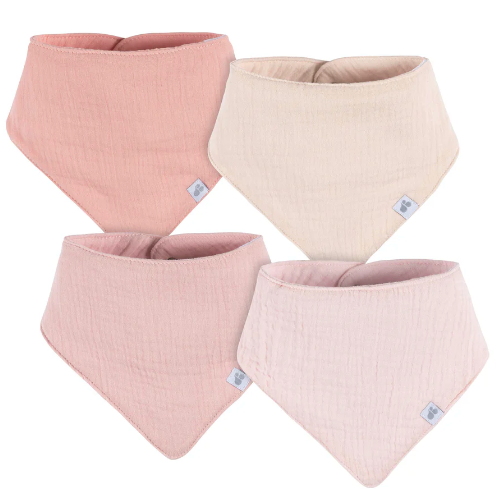 Muslin Bandana Bibs - 4 Pack