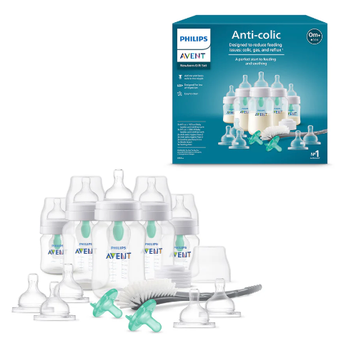Anti-Colic Baby Bottle with Air Free Vent Starter Set