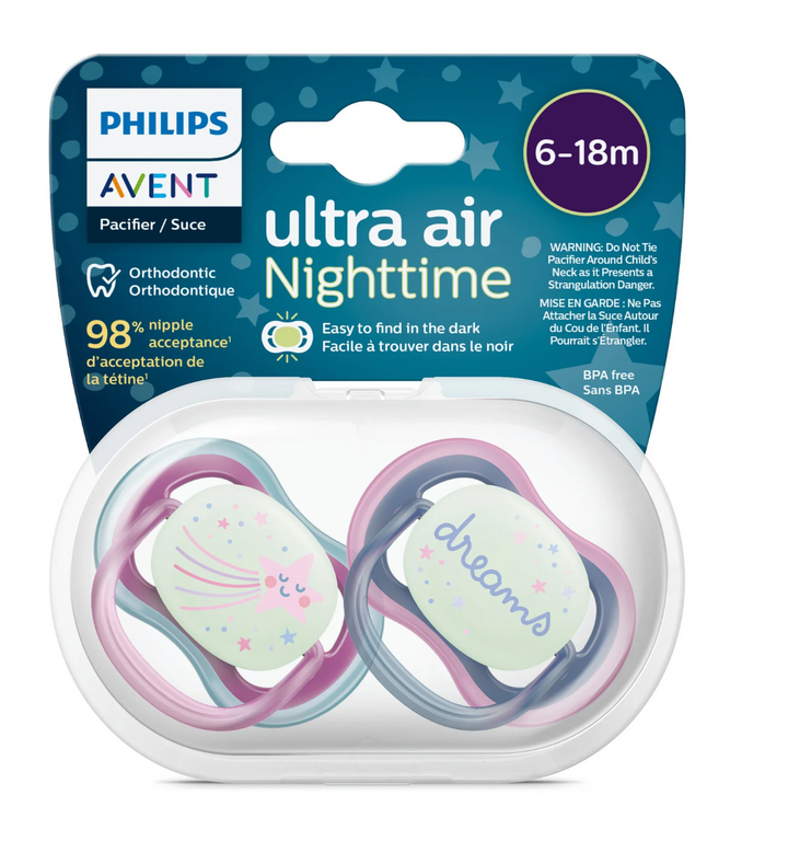 Ultra Air Pacifier - Nighttime Glow - 2 Pack