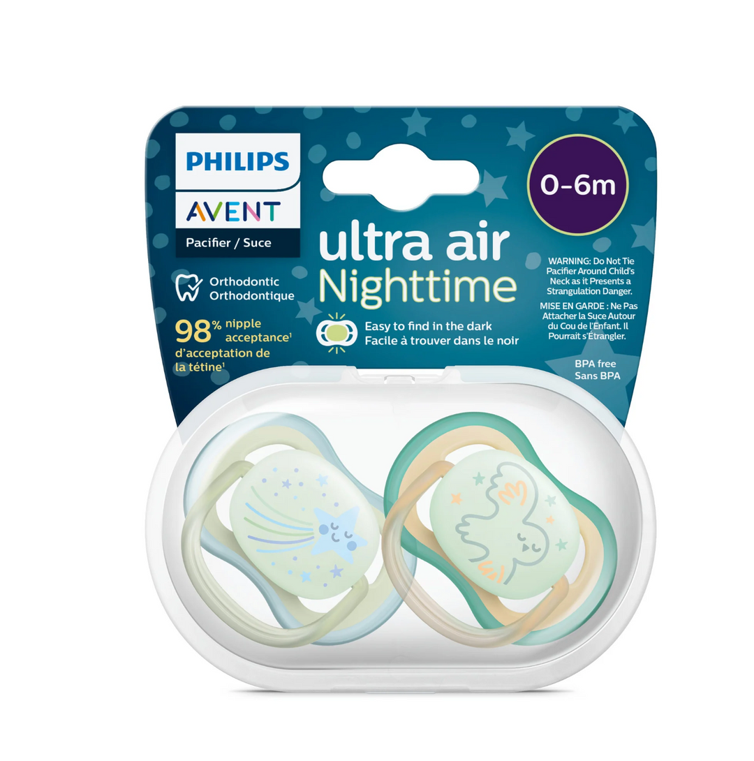 Ultra Air Pacifier - Nighttime Glow - 2 Pack