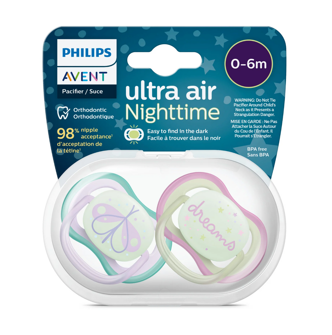 Ultra Air Pacifier - Nighttime Glow - 2 Pack