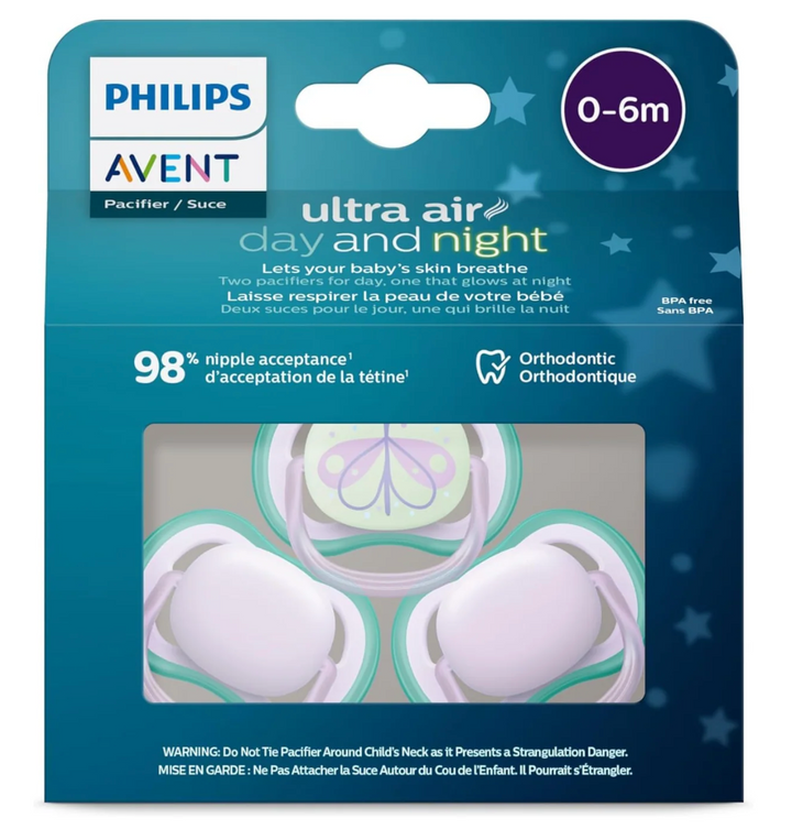 Ultra Air Pacifier - Day and Night - 3 Pack