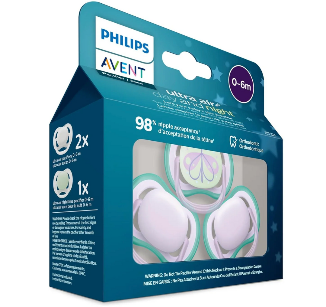 Ultra Air Pacifier - Day and Night - 3 Pack