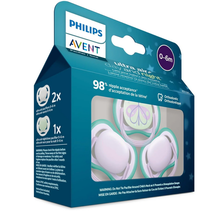 Ultra Air Pacifier - Day and Night - 3 Pack