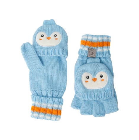 Kid's Knitted Fingerless Gloves With Flap