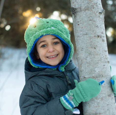Kid's Knitted Fingerless Gloves With Flap