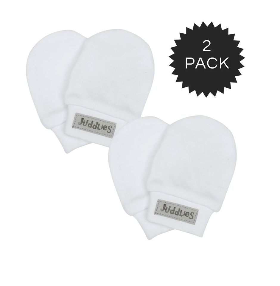 Organic White Collection - Scratch Mitts - 2 Pack