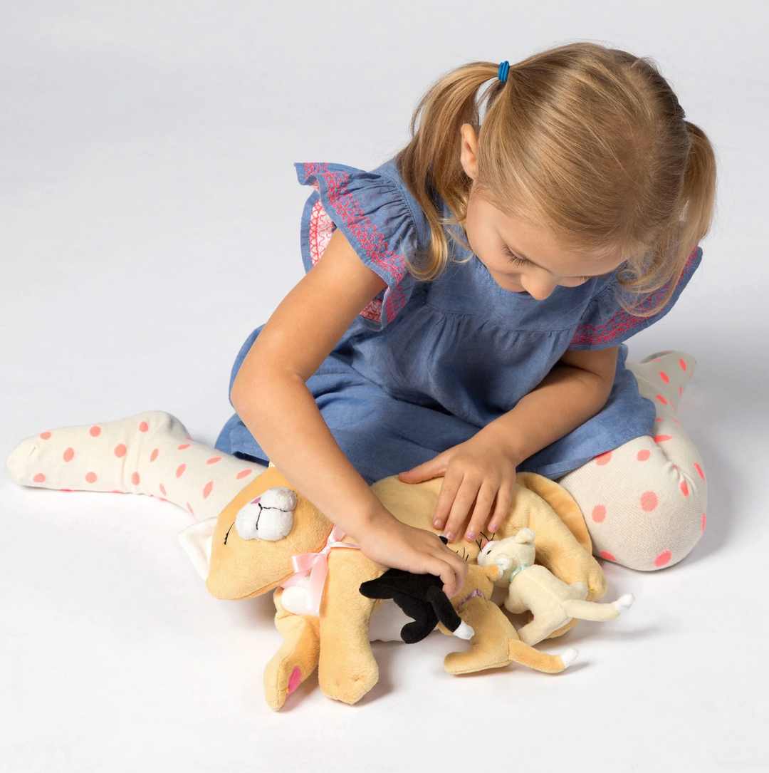 Nursing Nina with Plush Kittens