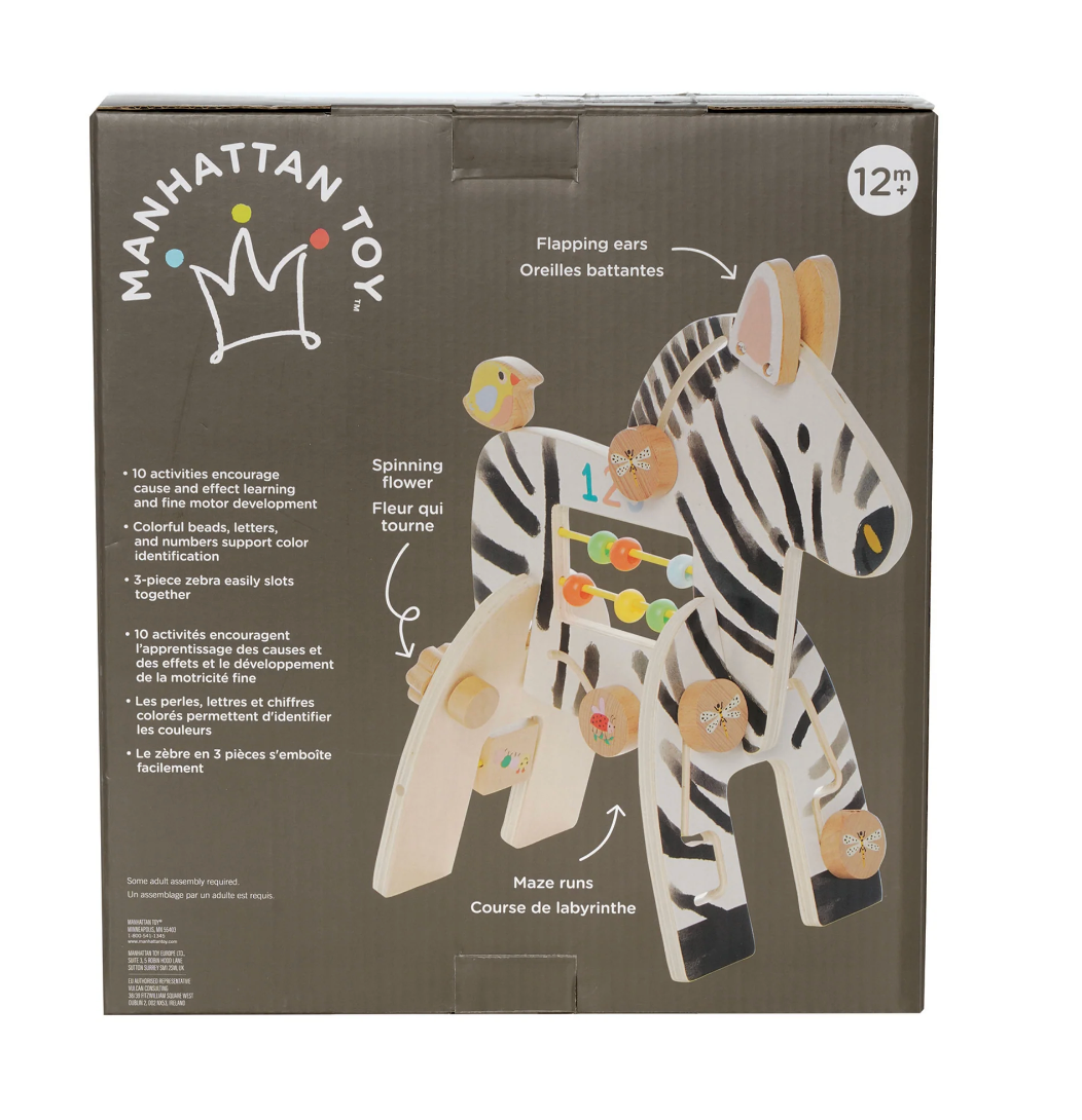 Safari Zebra - Wooden Activity Toy