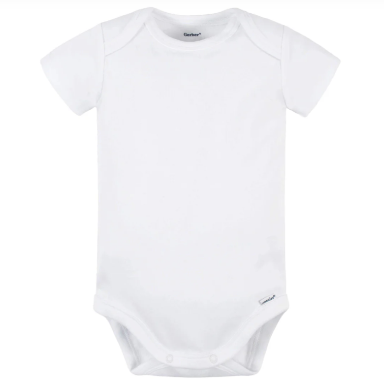Newborn Baby White Premium Short Sleeve Onesies® Bodysuits