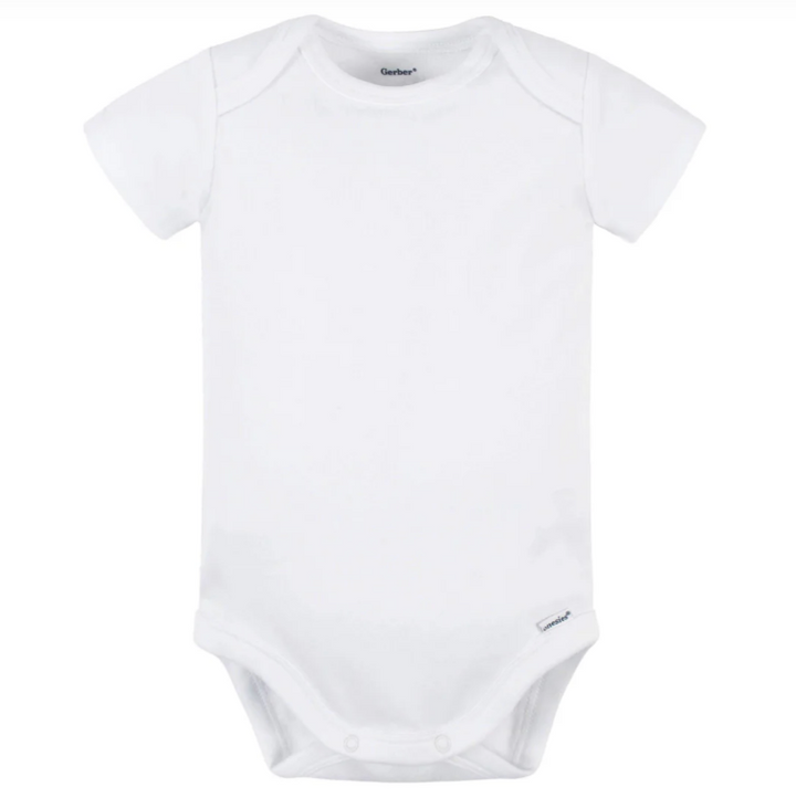 Newborn Baby White Premium Short Sleeve Onesies® Bodysuits
