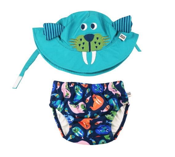 UPF50+ Swim Diaper + Sun Hat Set