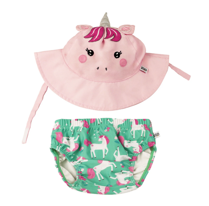 UPF50+ Swim Diaper + Sun Hat Set