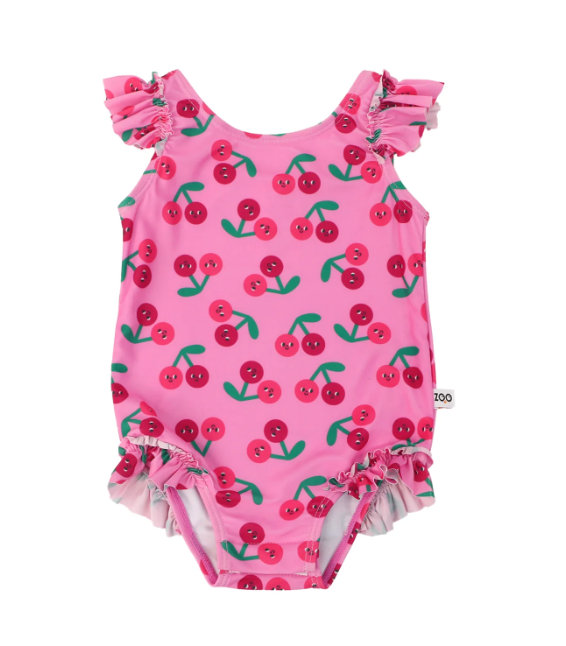 Ruffled 1 Piece Swimsuit