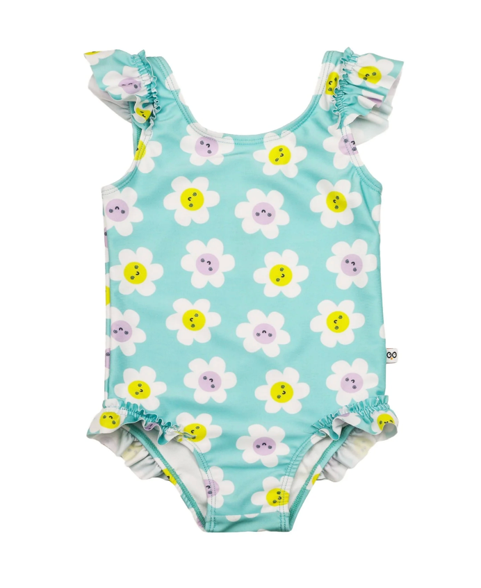 Ruffled 1 Piece Swimsuit