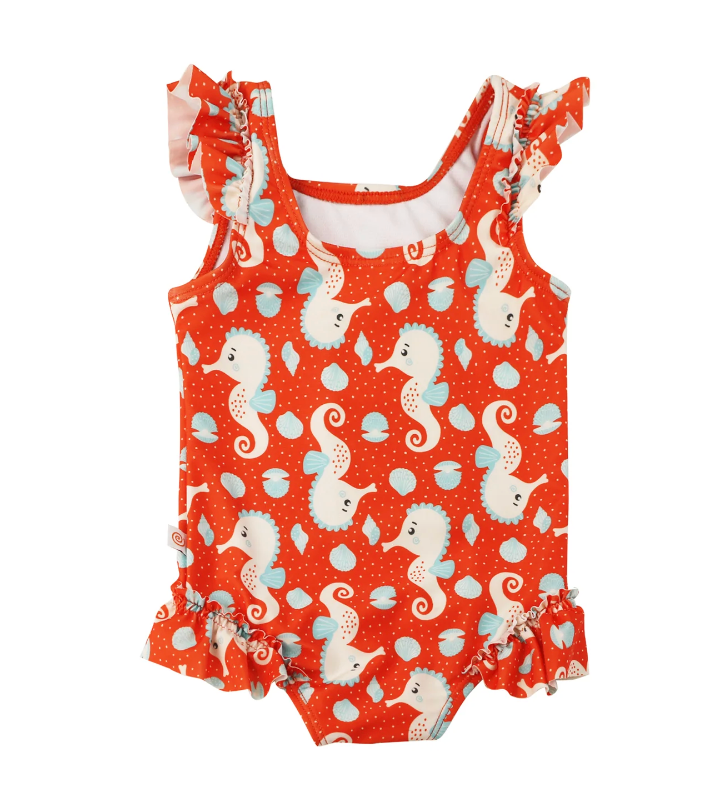 Ruffled 1 Piece Swimsuit