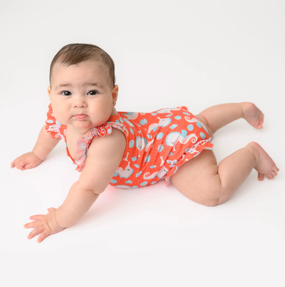 Ruffled 1 Piece Swimsuit