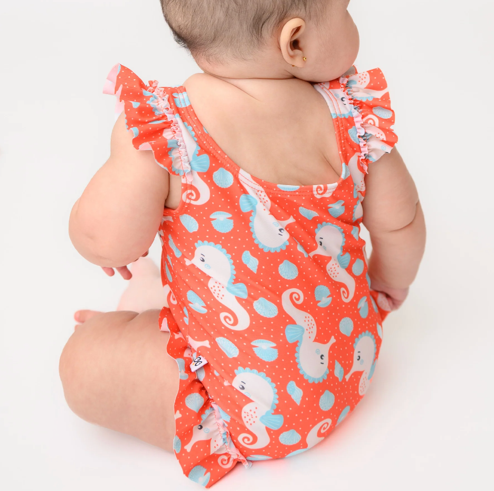 Ruffled 1 Piece Swimsuit