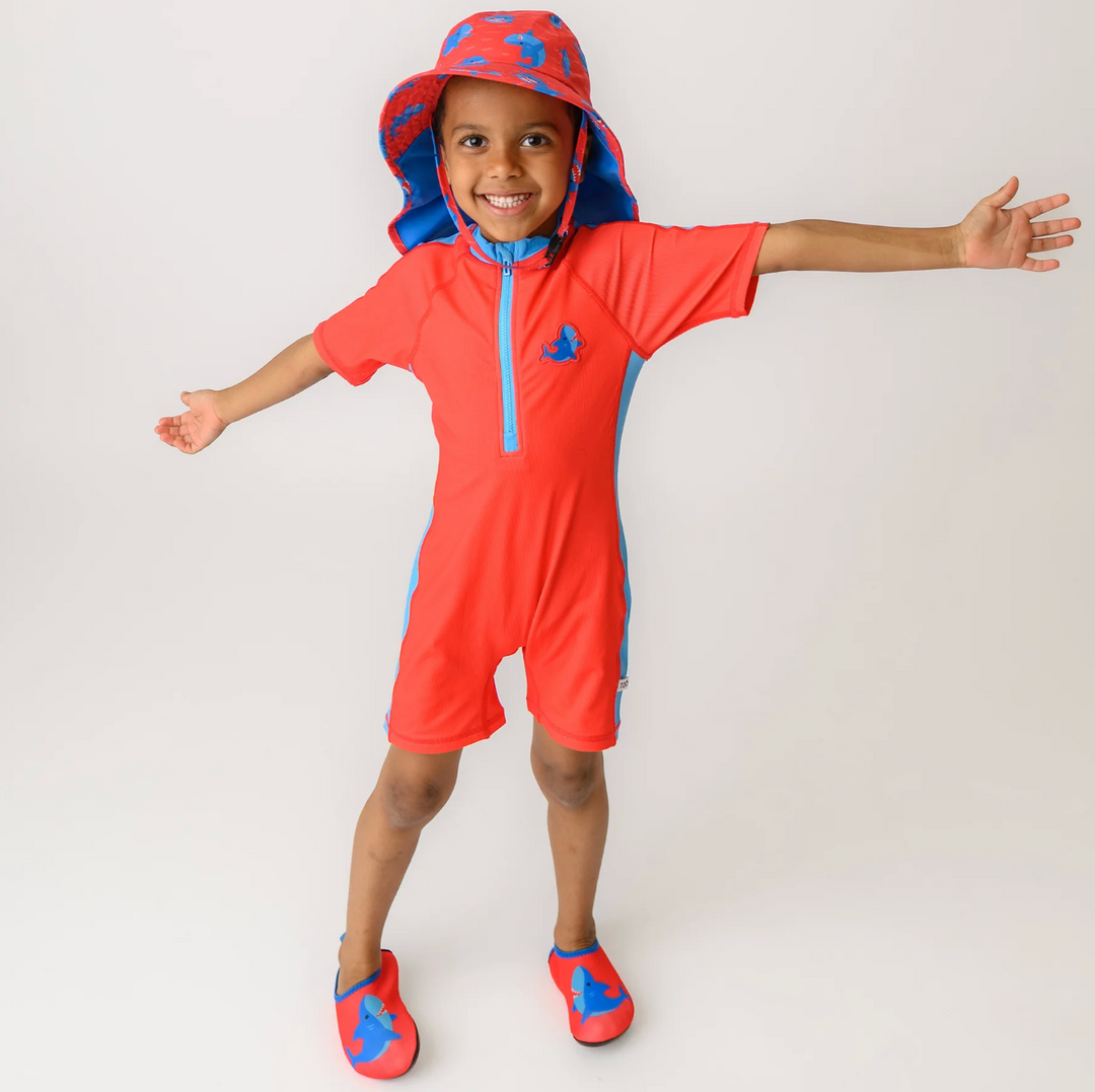 Short Sleeve 1 Piece Swimsuit