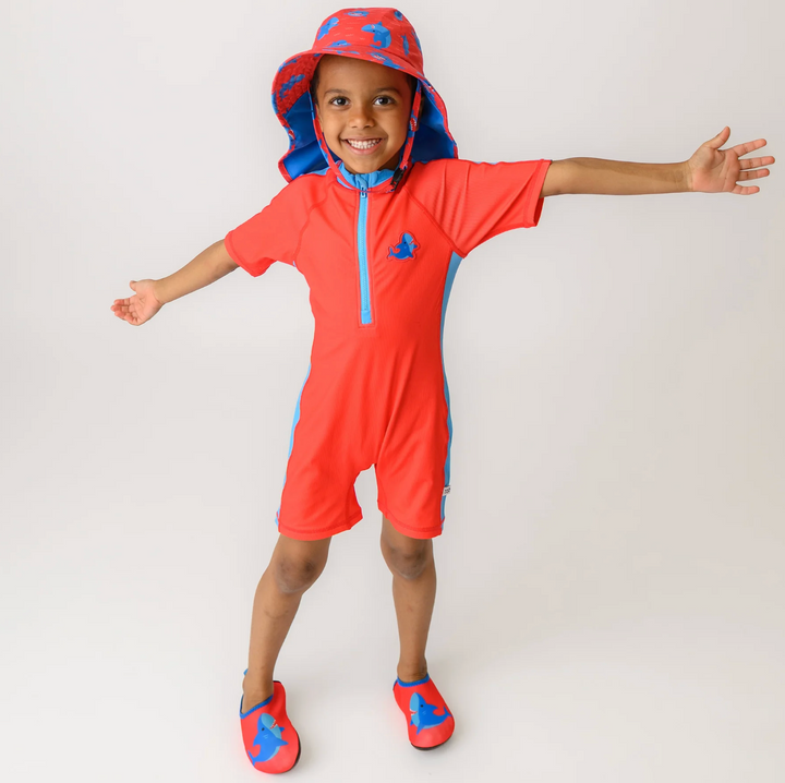 Short Sleeve 1 Piece Swimsuit