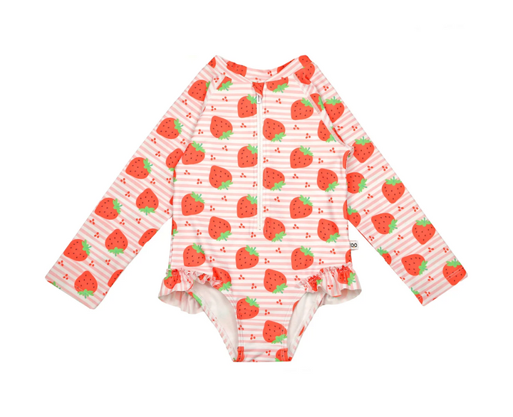 Rashguard Ruffled 1 Piece Swimsuit