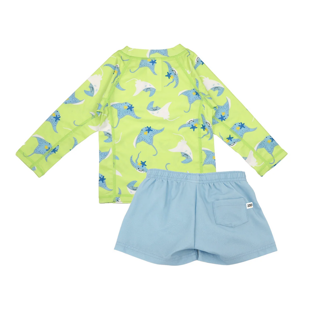 Rashguard Swim Top + Shorts Set