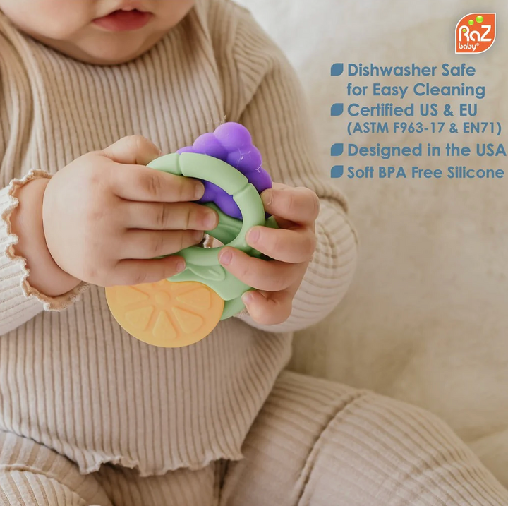 Fruitique Round Silicone Teethers - 3 Pack