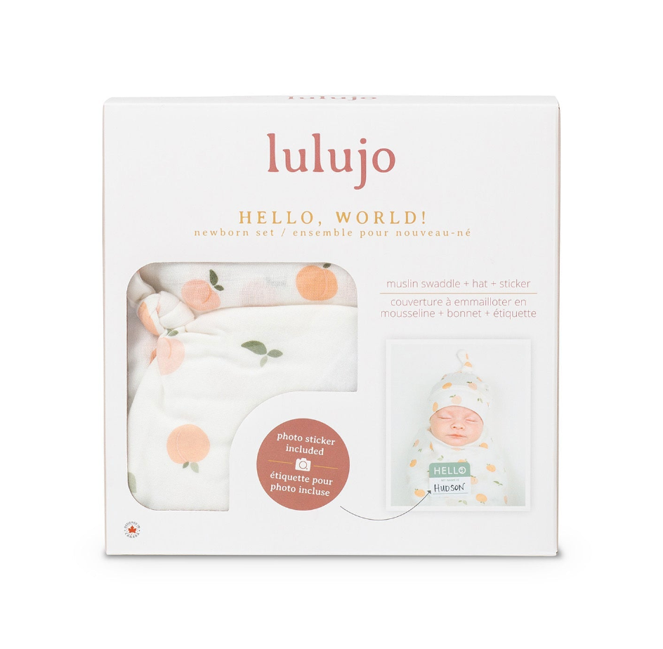 Hello World Blanket & Knotted Hat Set