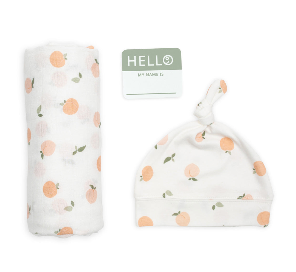 Hello World Blanket & Knotted Hat Set