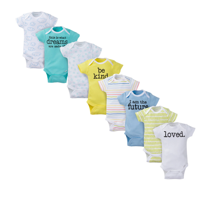 Short Sleeve Bodysuit Onesies - 8 pack