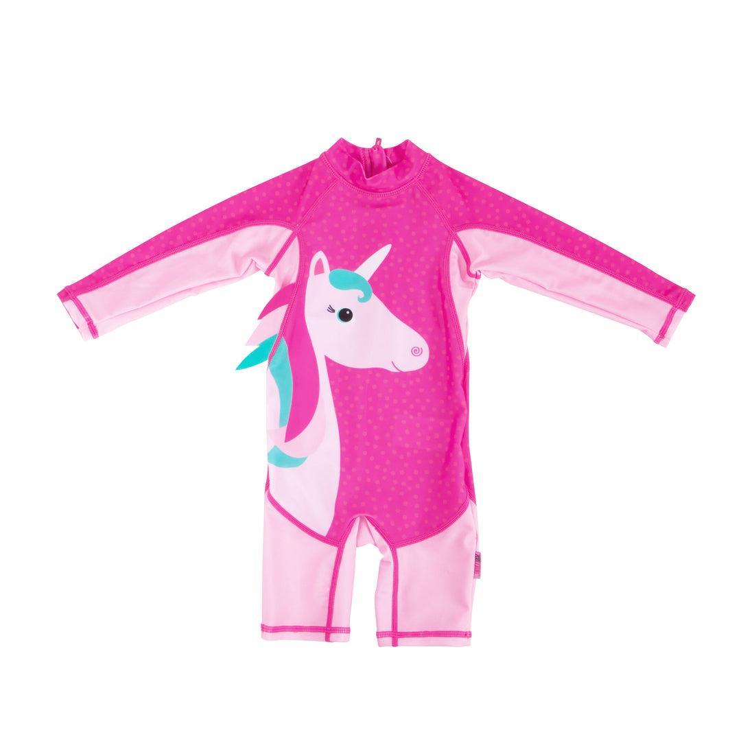 ZOOCCHINI Bby/Tddlr Rashguard 1 Pc Swimsuit Unicorn 24-36M Baby + Toddler UPF50+ Rashguard One Piece Swimsuit - Unicorn 810608033887