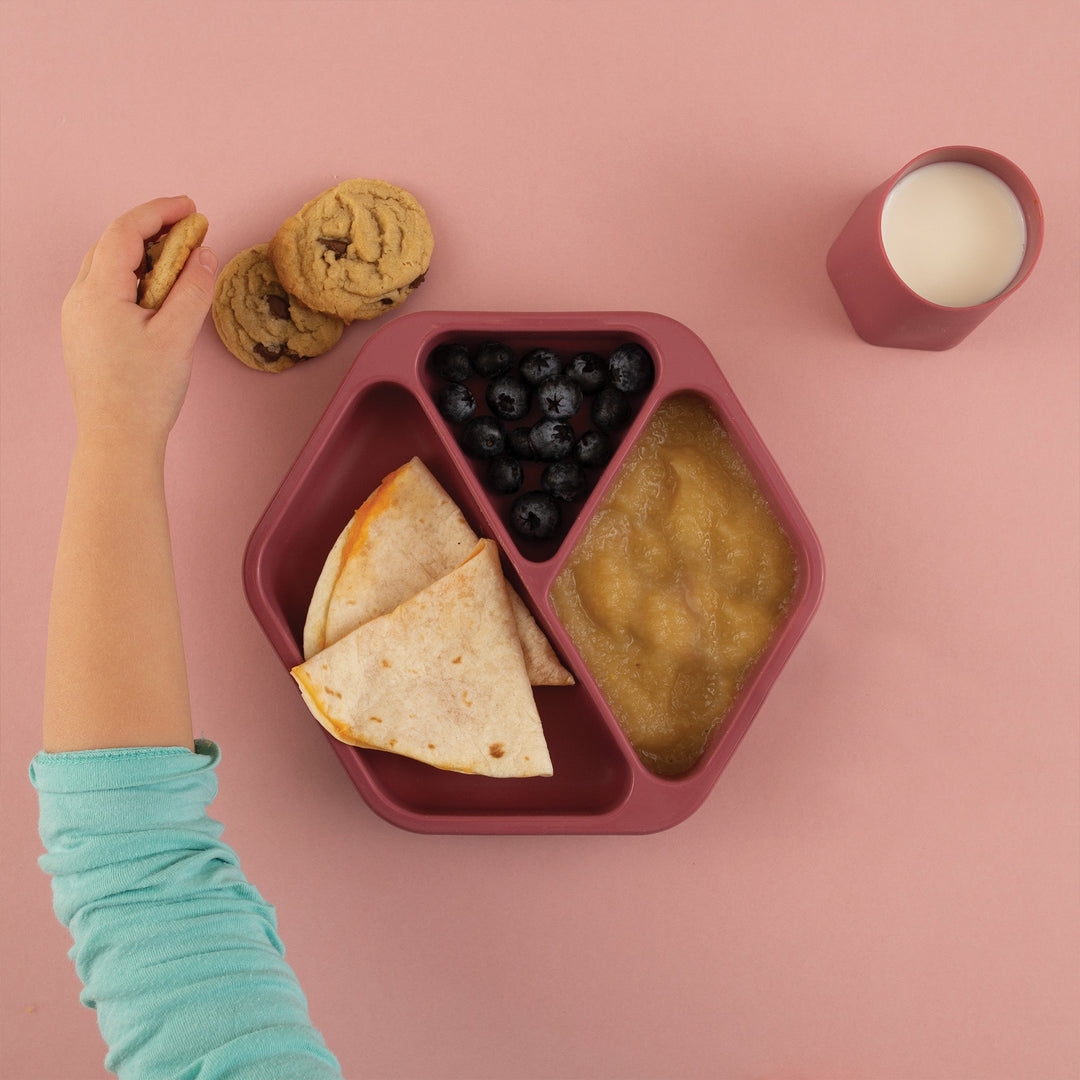 Silicone Plate and Lid Set- Burgundy