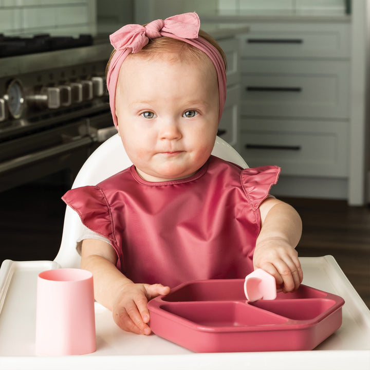 Silicone Plate and Lid Set- Burgundy