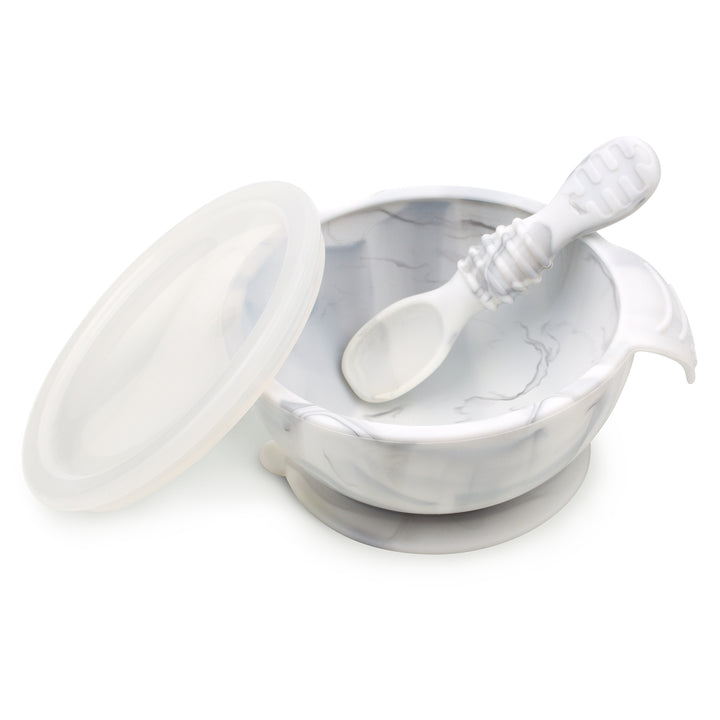 Bumkins Silicone First Feeding Set Bowl w/Lid & Spoon