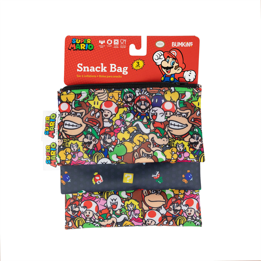 Bumkins - Reusable Snack Bag 3PK - Super Mario™ Power Up