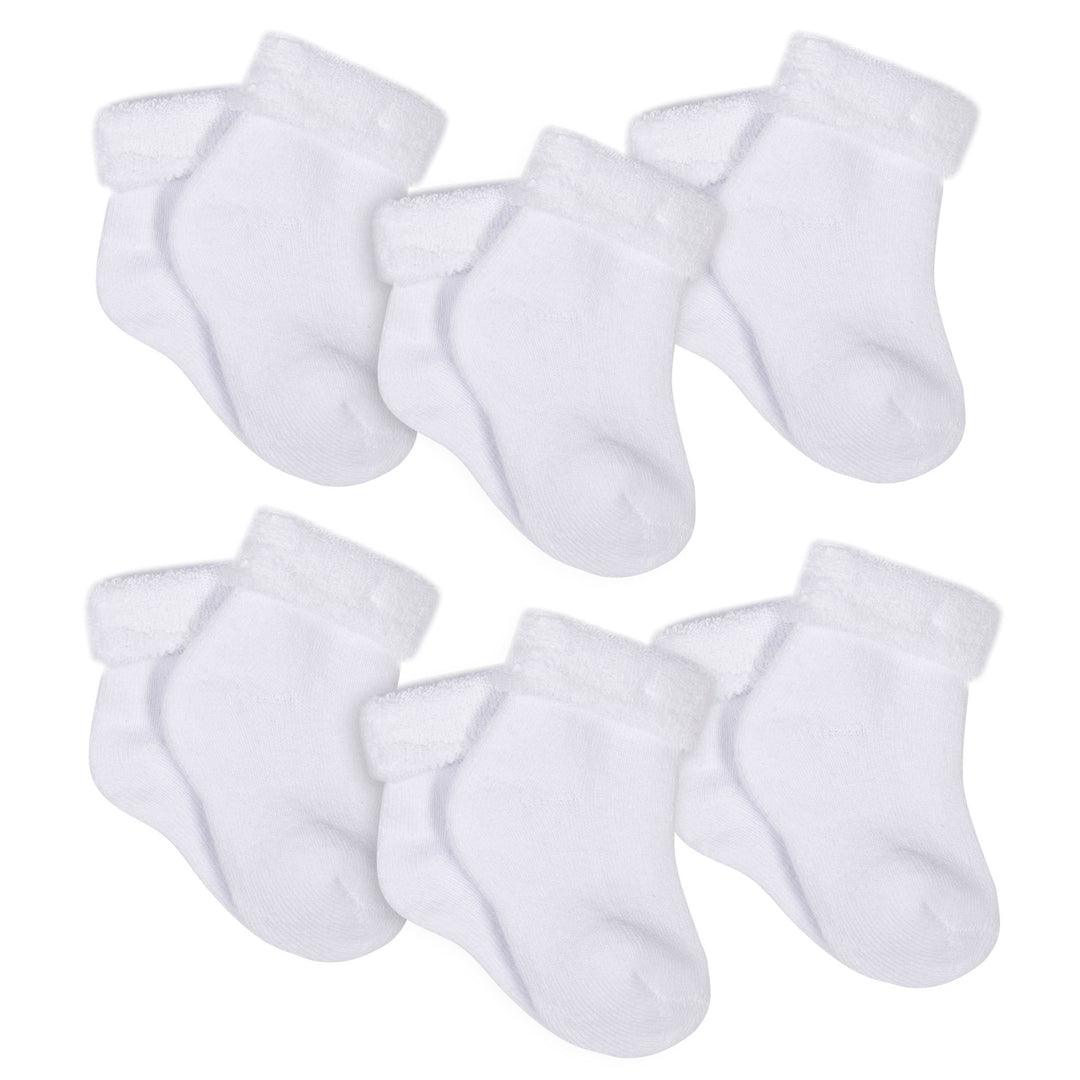 Gerber - 6 Pack Bootie Socks - White - 3-6M