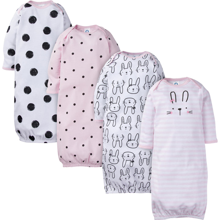 Gerber - 4 Pack Lap Shoulder Gowns - 0-6M