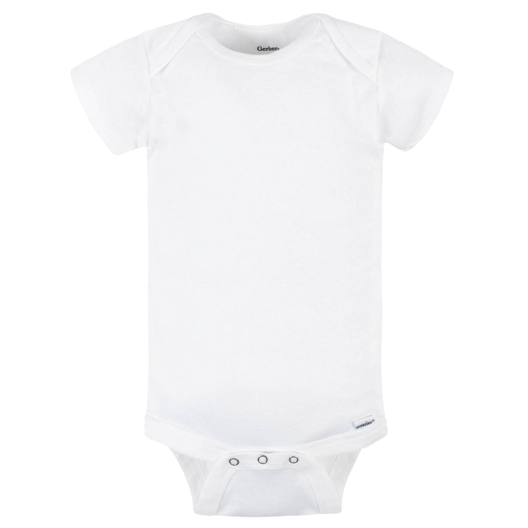 Gerber - 5 Pack Short Sleeve Onesies® Bodysuits - Baby Neutral - White Style