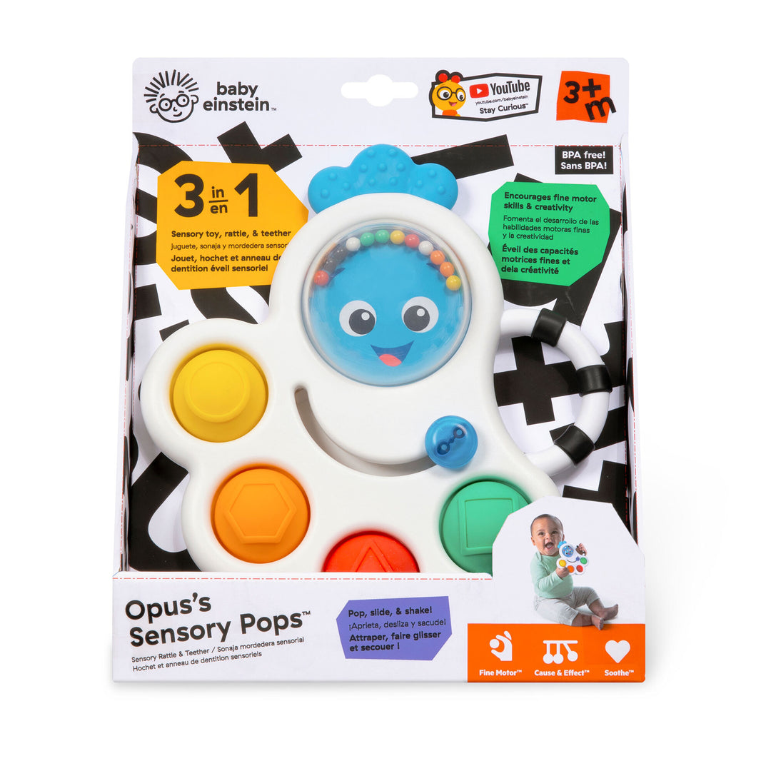 Baby Einstein - Opus's Shape Pops™ Sensory Rattle + Teether