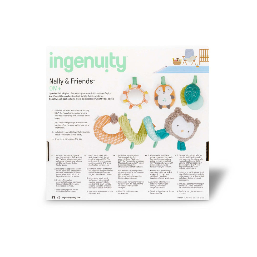 inGenuity - Barre de jouets d'activités en spirale Nally and Friends™