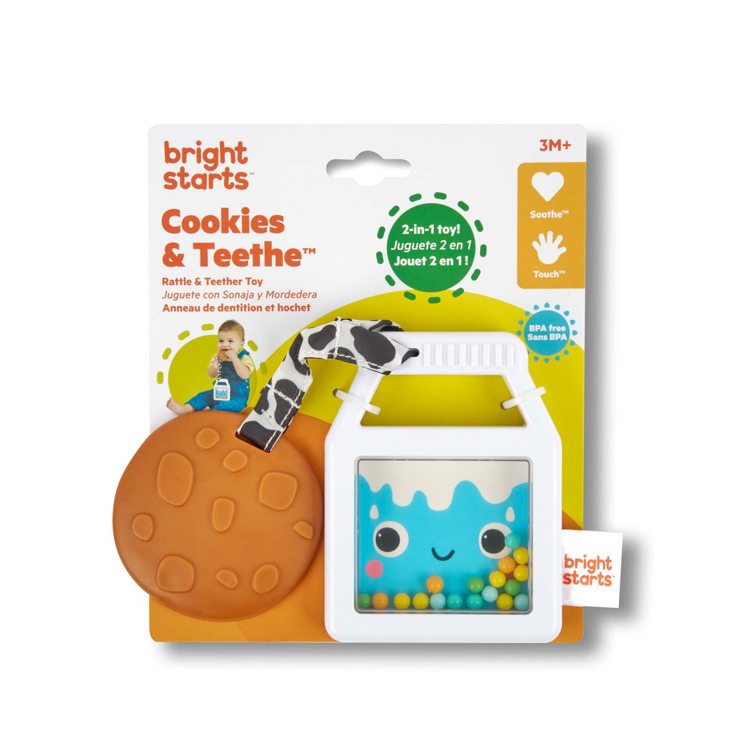Bright Starts - Cookies Teethe 2-in-1 Rattle + Teether Toy
