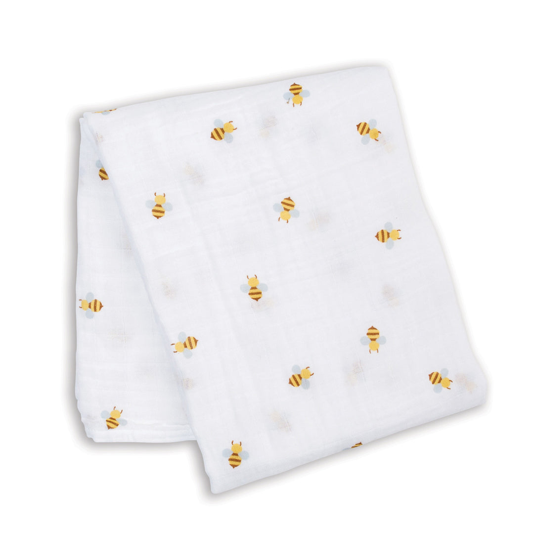 Lulujo - Swaddle Blanket Muslin Cotton LG - Bees
