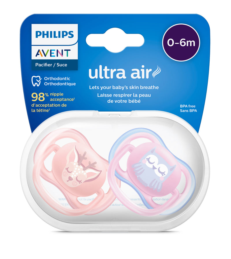 Philips Avent - Ultra Air Pacifier 2pk 0-6M Animals R34520