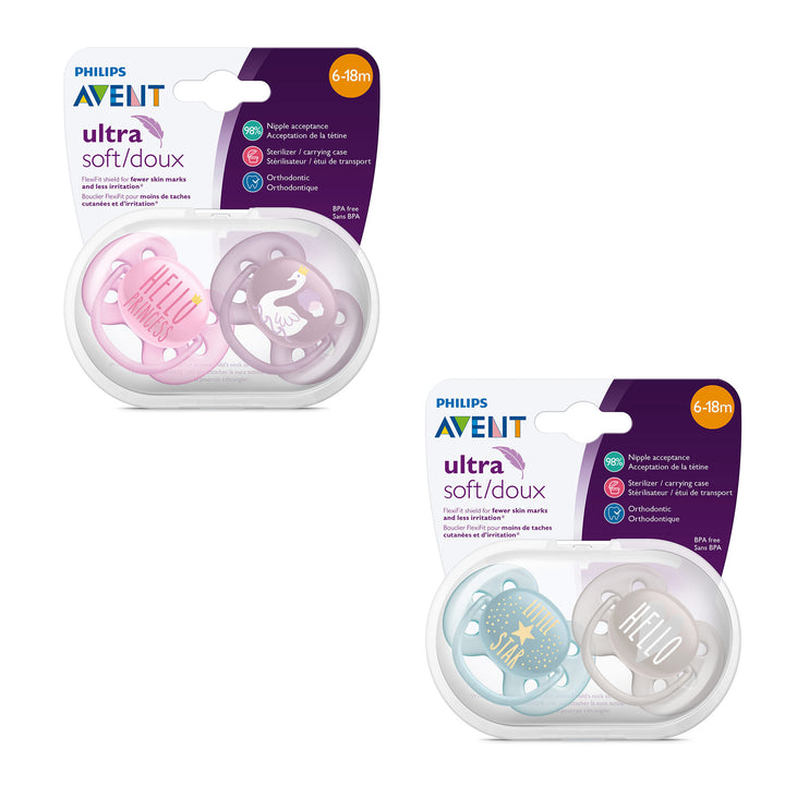 Philips Avent - Sucette ultra douce 2pk
