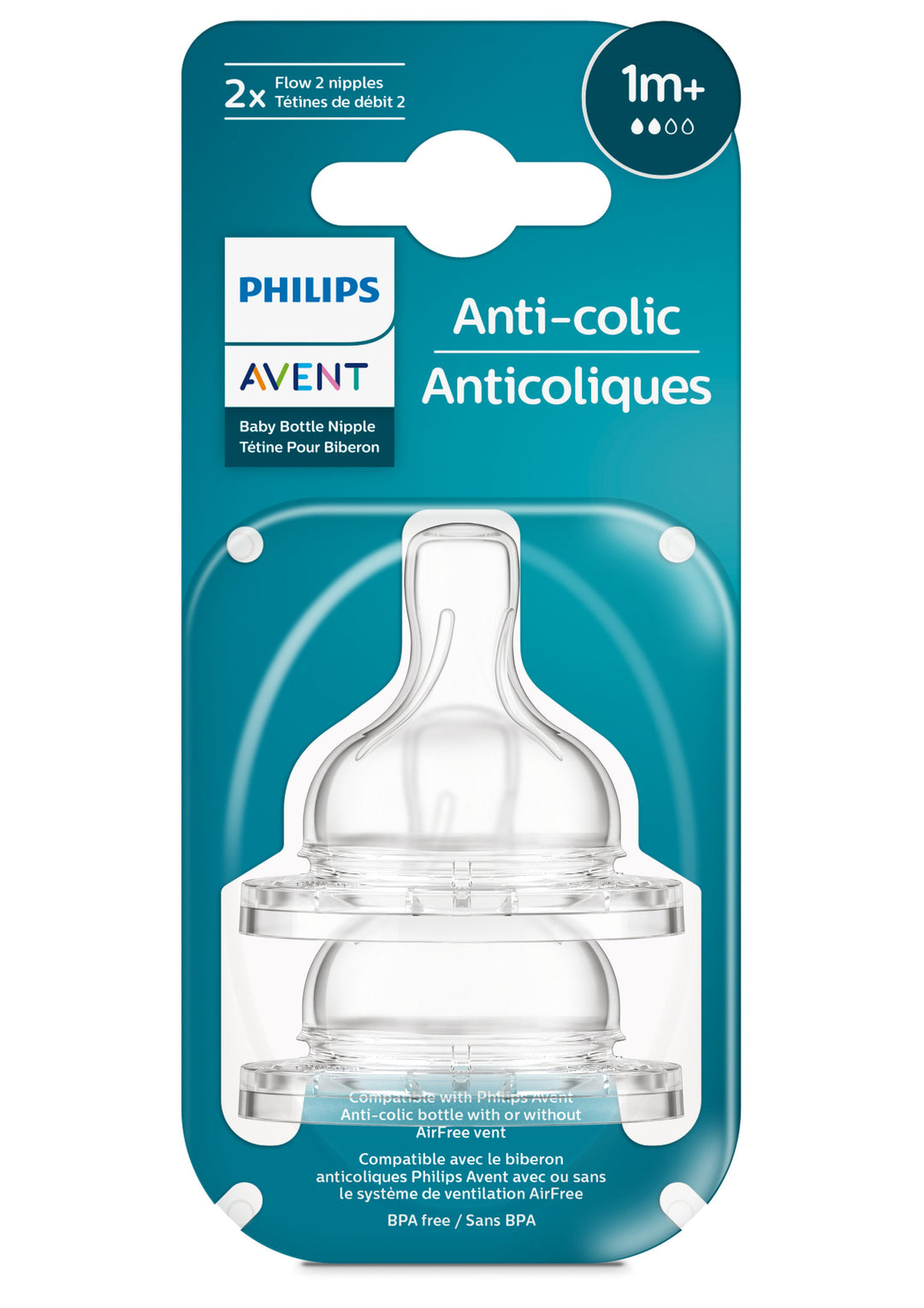Philips Avent - Tétine de biberon anti-colique 2pk